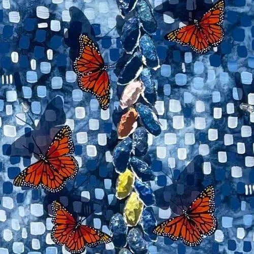 Contemporary Kathleen Kane-Murrell, Mixed Media Abstract Butterflies, "La Danza" 2025 For Sale - Image 3 of 3