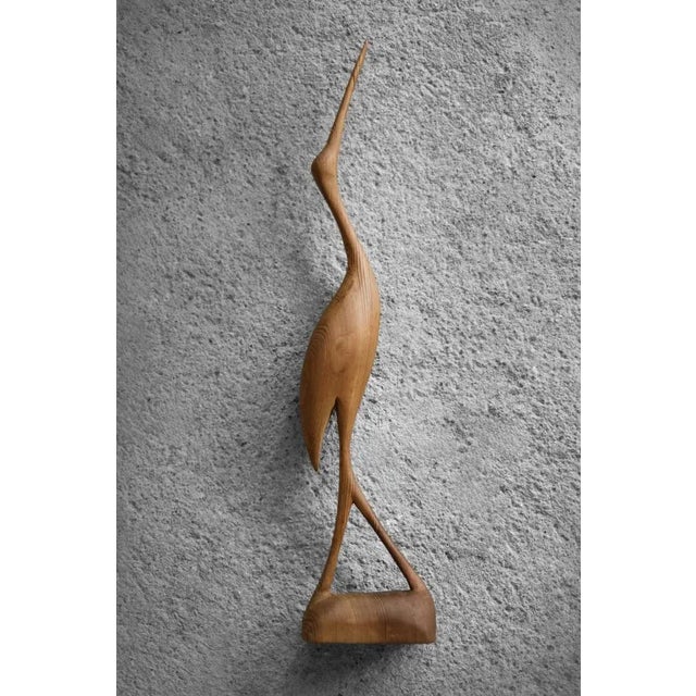 Danish Mid-Century Modern Wood Crane Figurine, 1960s For Sale - Image 6 of 11