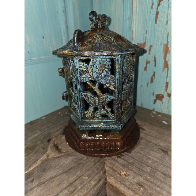 1950s Antique Japanese Cast Iron Tea Garden Lantern. For Sale - Image 5 of 12
