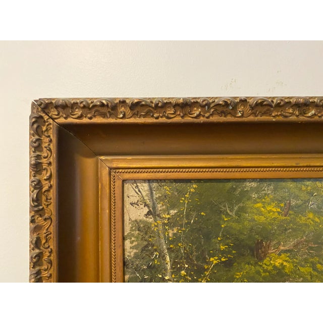 Antique Signed Oil on Canvas Painting For Sale - Image 12 of 13