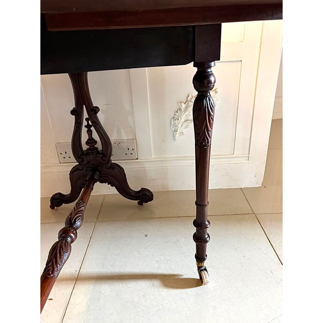 Antique Victorian Rosewood Drop Leaf Sutherland Occasional Table, 1850 For Sale - Image 16 of 17