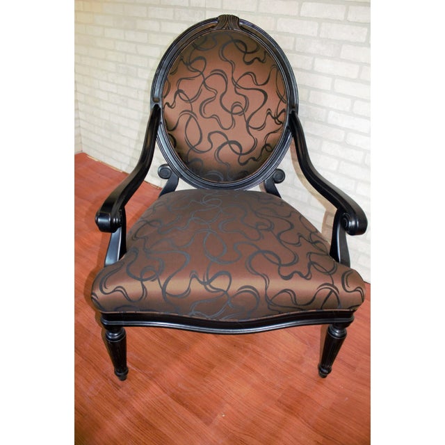 Sam Moore Ebonized Wood Round Back Armchair For Sale In Chicago - Image 6 of 6