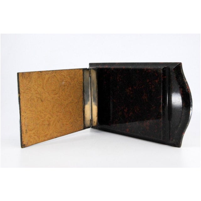 Metal Stone Block Holder with Silver Applications and Snake Wrapped in Roses For Sale - Image 7 of 10