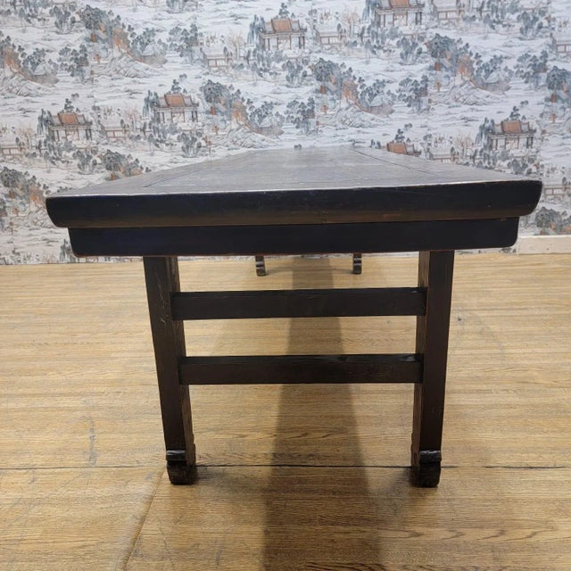 Brown Antique Shanxi Province Elm Calligraphy Table For Sale - Image 8 of 13