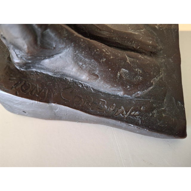 Metal 1990s Tom Corbin Bronze Sculpture "Girl With Apple". For Sale - Image 7 of 7