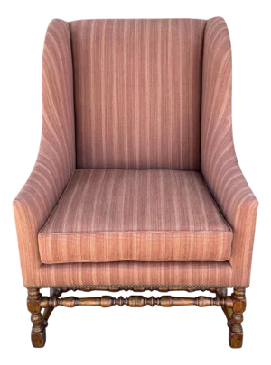 18th C Style Dennis & Leen Wingback Arm Chair W Elizabeth Eakins Upholstery