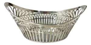 Small Dutch Silver Bonbon Basket by C. Hooikaas, 1923