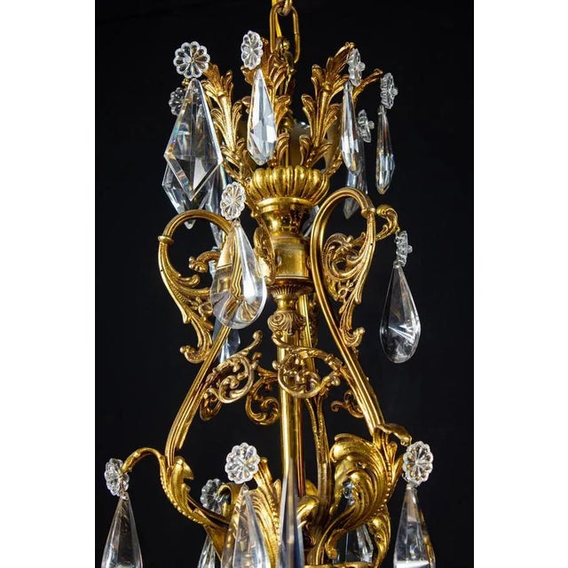 1930s Crystal and Brass Chandelier, Italy, 1930s For Sale - Image 5 of 18