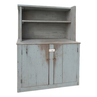 Mid 19th Century Antique Pine Hutch Woth Original Paint For Sale