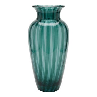 Vintage VeArt Cane Glass Vase With Original Label For Sale