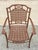 Hollywood Regency Late 20th Century Cast Aluminum Basket Weave Lattice Rattan Metal Patio Outdoor Arm Chair For Sale - Image 3 of 10