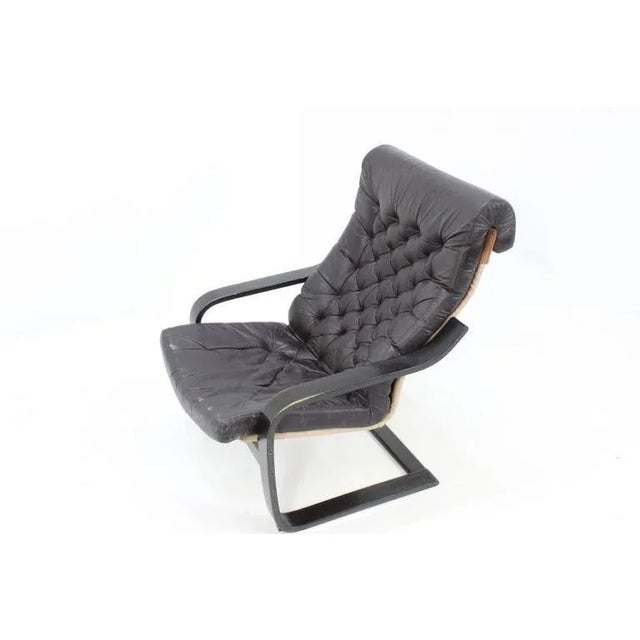 1970s Finnish Leather Armchair, 1972 For Sale - Image 5 of 8