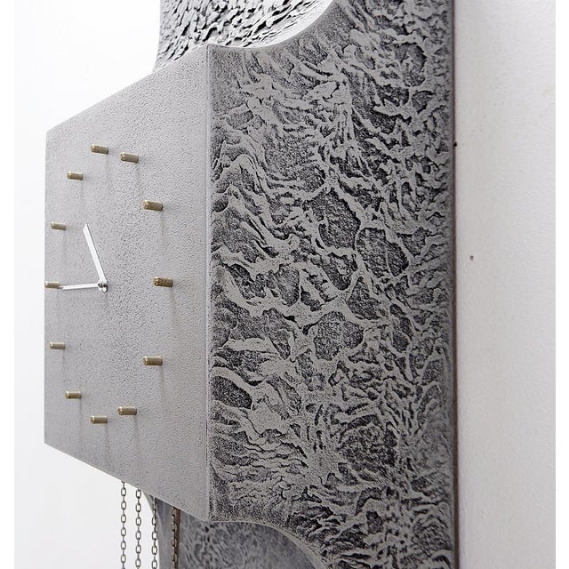 Vintage Brutalist Standing Clock, 1970 For Sale - Image 9 of 16