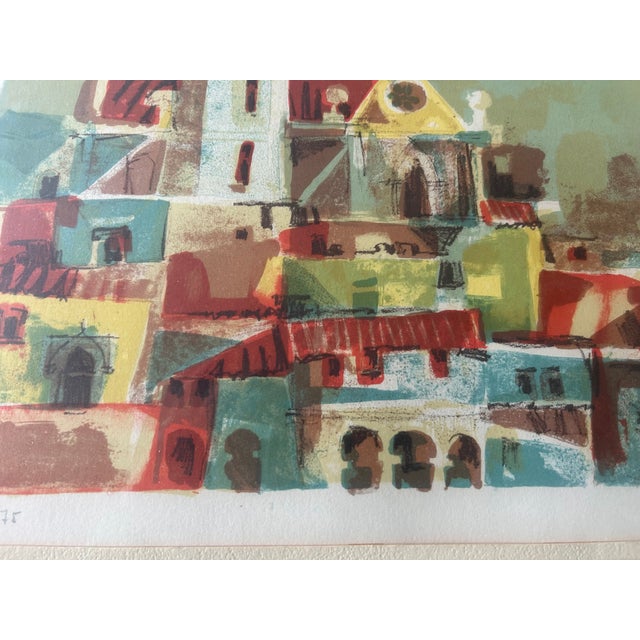 Late 20th Century Alvar Sunol Munoz-Ramos Limited Edition Lithograph, Signed & Numbered 255/275, Spanish Figurative Village Scene For Sale - Image 4 of 11