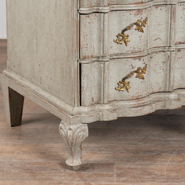 18th Century Swedish Gray Painted Oak Secretary Bureau For Sale - Image 10 of 11