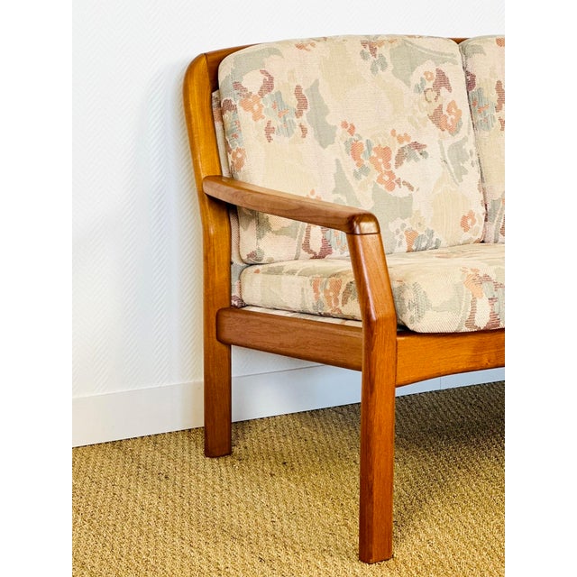 Danish Bench in Teak and Floral Fabric from Dyrlund, 1960s For Sale - Image 11 of 18