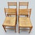 Mid-Century Italian Beech and Rush Ladderback Dining Chairs, Set of 4 For Sale - Image 4 of 9