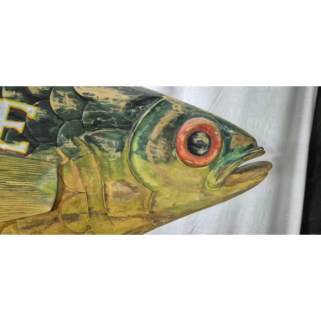 Brown Six Foot "Osterville Seafood" Trade Sign For Sale - Image 8 of 12