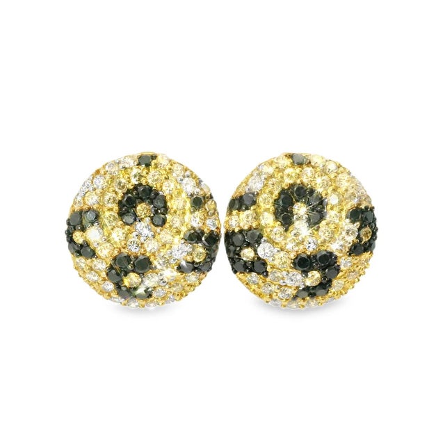 Elegant 18K White Gold Multi-Color Fancy Diamond Earrings featuring a stunning array of natural diamonds in vibrant hues....
