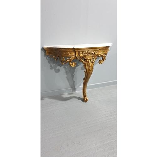 This is a very good example of a 19th Century French anrique gilt console table wth original white marble, in very good...