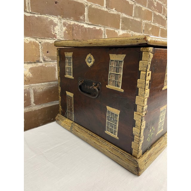 English 19th Century English Folk Art Paint-Decorated Georgian House Table Box For Sale - Image 3 of 7