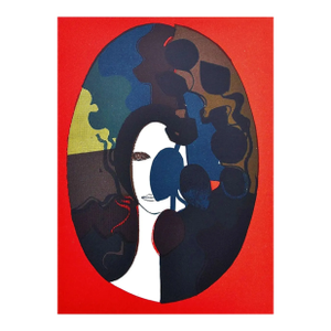 1979 Andre Minaux Original Lithograph Behind Leaves