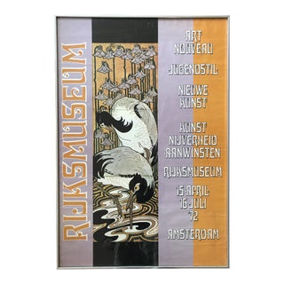 Art Nouveau Exhibition Poster RijksMuseum Amsterdam 70's Jugendstil For Sale
