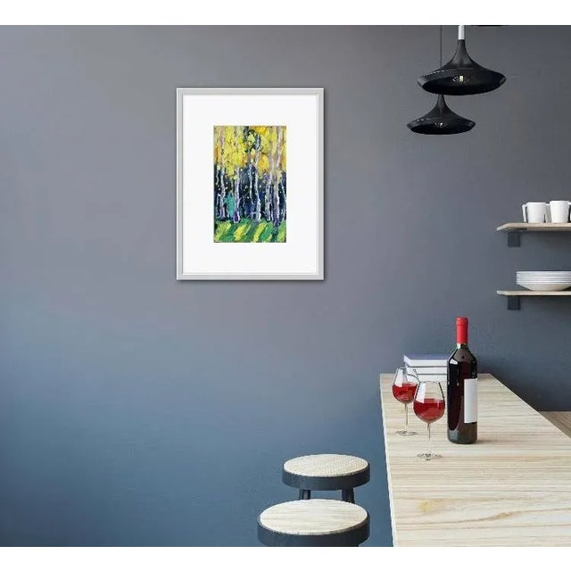 Quiet Places & Forest Light — Aspen Glow Original oil painting by L. Haas, 7.5 x 12 in unframed prepared masonite panel,...