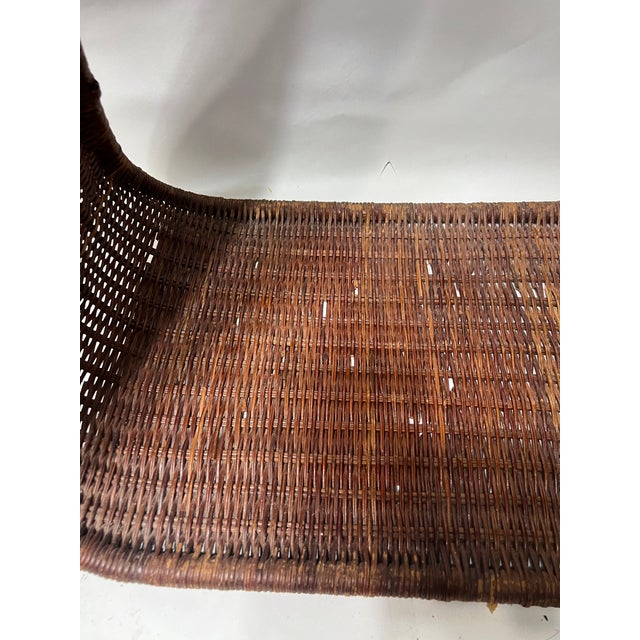 Mid 20th Century Mid 20th Century Pair of Vintage Triangular Organizer Woven Wicker Baskets For Sale - Image 5 of 17