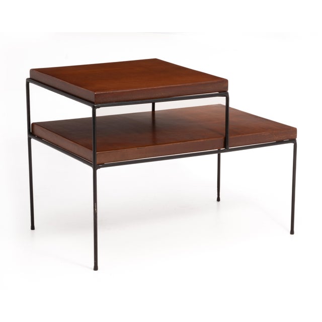 Wood Paul McCobb Planner Group Iron Leg Tiered Side End Table Mid Century 1950s For Sale - Image 7 of 13
