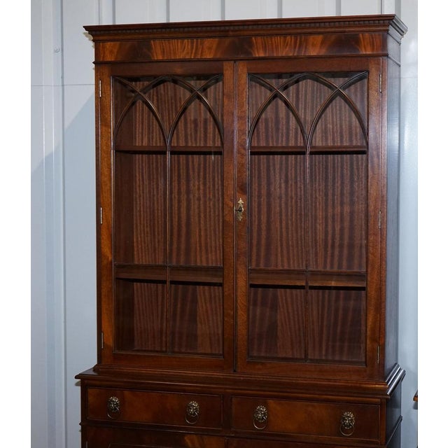 Metal Georgian Display Cabinets with Brass Lion Handles, Set of 2 For Sale - Image 7 of 18