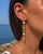 Yellow Citrine & Pearl Drop Multi-Shape Earrings, Silver, Gold, Pair For Sale - Image 8 of 8