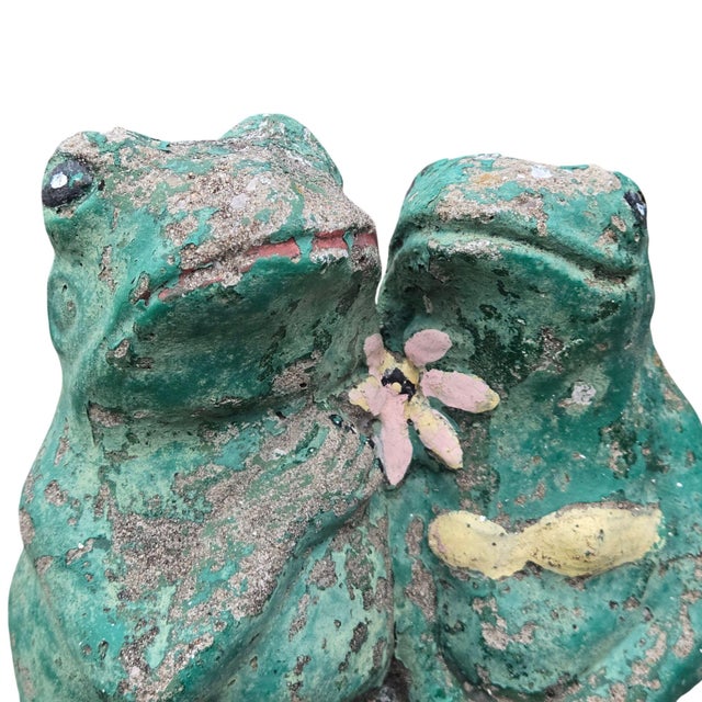 Anthropomorphic Frogs Bench Cement Sculpture Vintage Yard Art Statue Concrete For Sale - Image 18 of 18