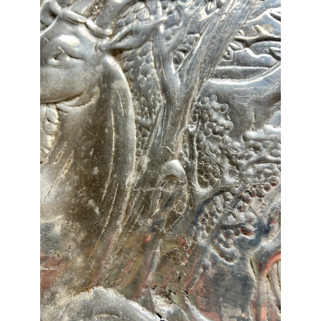 Silver Vintage Stag Woodland Cast Aluminum Serving Tray For Sale - Image 8 of 10