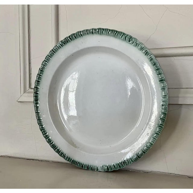Antique Early 19th Century English Pearlware Green Feather Edge Plate For Sale In New York - Image 6 of 17