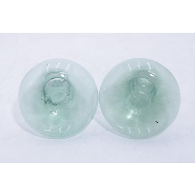 Antique Pair of Hand Blown Glass Bottle Vases For Sale - Image 9 of 13