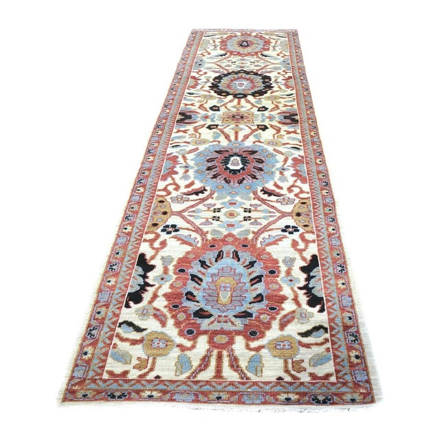 Condition: New Origin: Afghanistan Design: Sultanabad Actual size: 3'1"x11'9" Thickness: 1/4" Color: Ivory, Red, Blue,...
