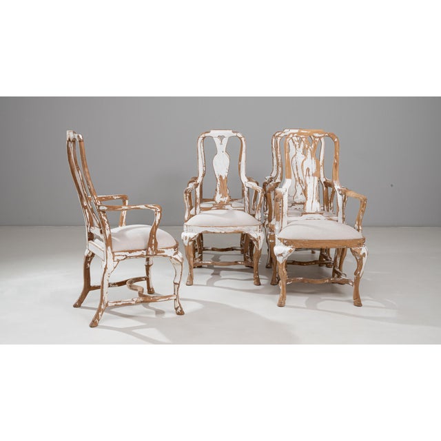 20th Century Swedish Rococo Revival Wood Patinated Dining Chairs - Set of 3 For Sale - Image 14 of 18