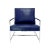 Pasargad Home Luxe Collection Navy Leather Chair For Sale - Image 9 of 9