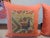 Vintage Bright Orange Indian Suzani Square Decorative Pillows - Set of 2 For Sale - Image 4 of 6