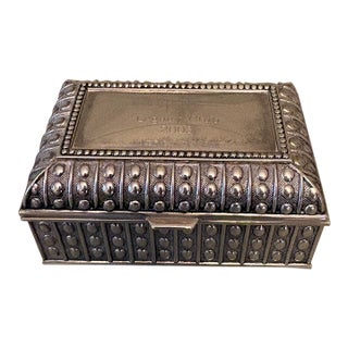 Silver Plated Decorative Jewelry Box With Felt Interior and Engraved Usd Hs - Legacy Club - 2003 For Sale