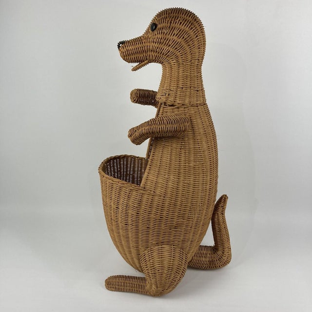 Large VTG 28" Wicker Kangaroo Storage Basket Hamper Plant Toilet Paper Holder For Sale In Buffalo - Image 6 of 12