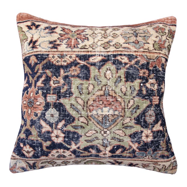 Handwoven Vintage Rug Pillow Cover -20'' X 20'' For Sale