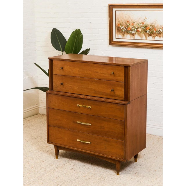 Mid-Century Modern Mid 20th Century Kent Coffey Wavy Drawer Pull Dresser For Sale - Image 3 of 12