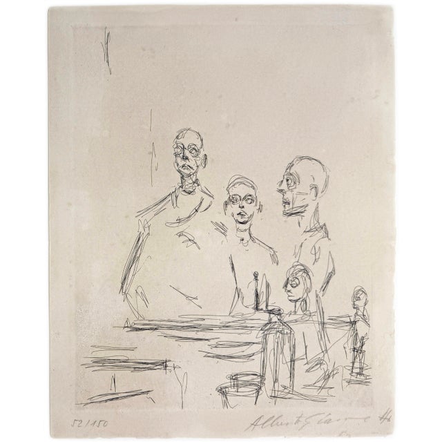 Etching on wove paper. Hand signed lower right by Alberto Giacometti. Hand numbered 52/150 lower left. Lust 185. Published...