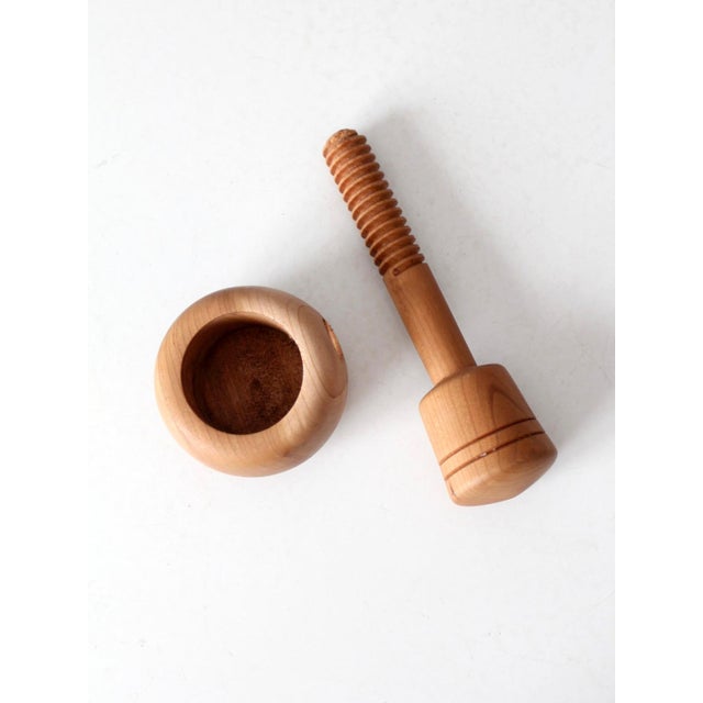 Mid-Century Modern Vintage Mid-Century Turned Wood Nutcracker For Sale - Image 3 of 14
