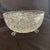 American Brilliant Cut Crystal Glass Footed Centerpiece Bowl with scalloped edge and six point star detailed design.