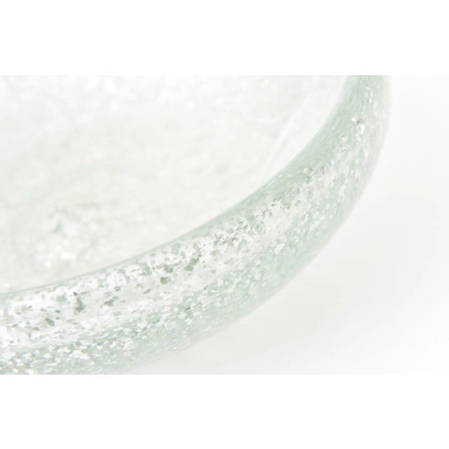 Vintage Murano Seguso Silver Foil Aventurine Chunky Glass Bowl For Sale In Miami - Image 6 of 9