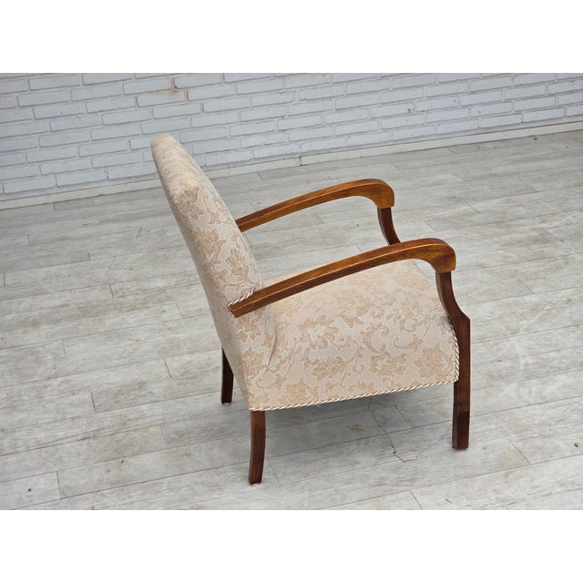 Danish Beech Armchair with Wool Upholstery, 1960s For Sale - Image 16 of 18
