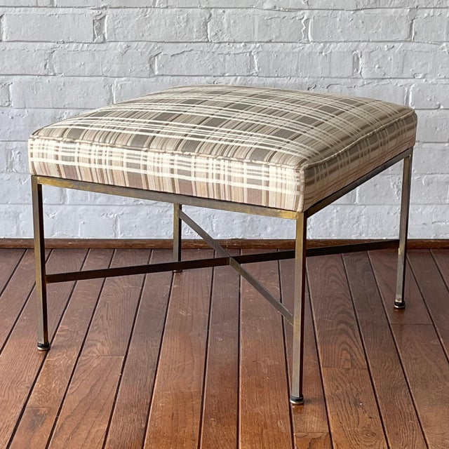 Paul McCobb Brass X Base Stool For Sale In Chicago - Image 6 of 7